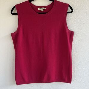 Vintage Pendelton Merino Wool Pullover Vest Women Medium Pink/Red Preppy Career